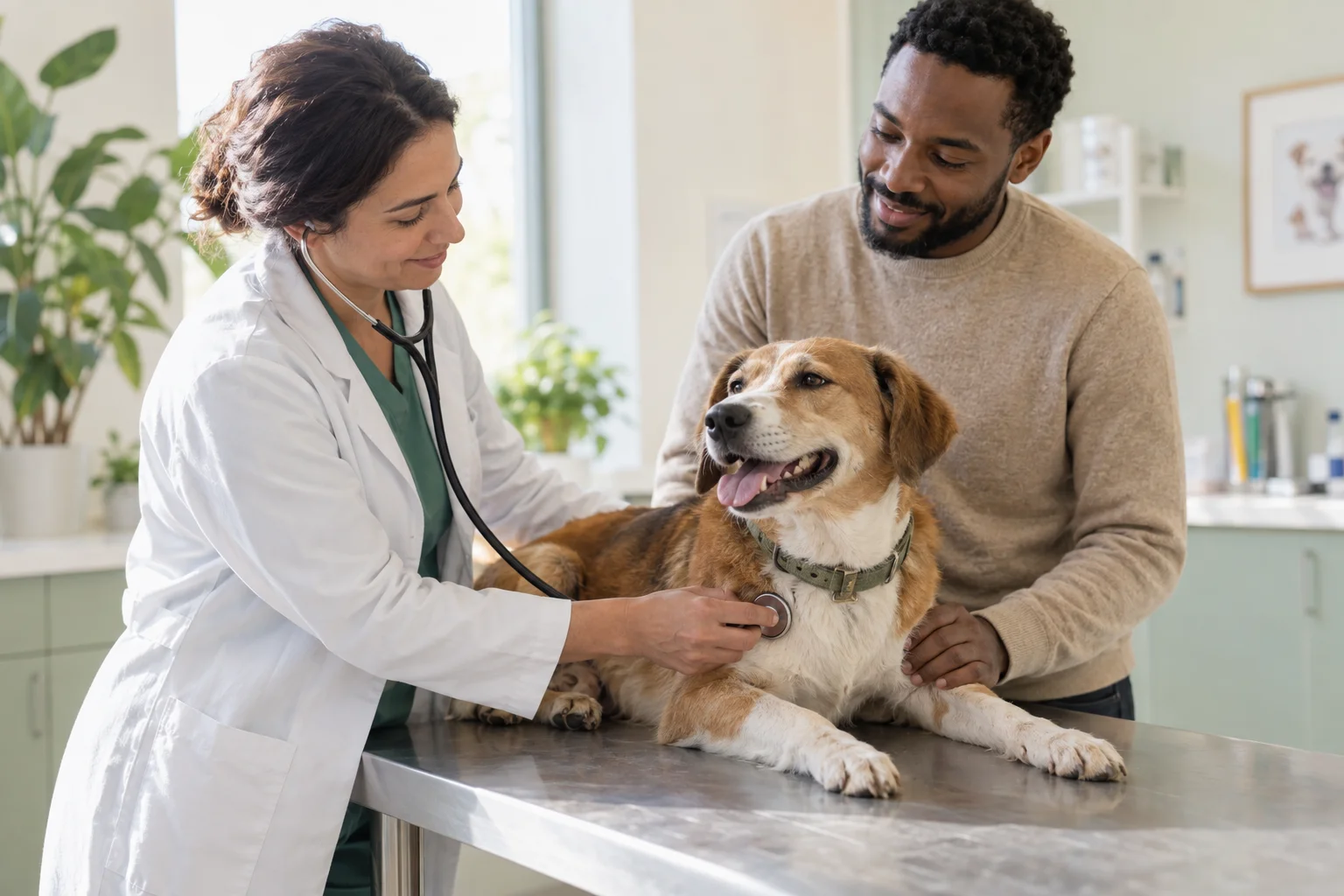 Veterinary visit with a dog